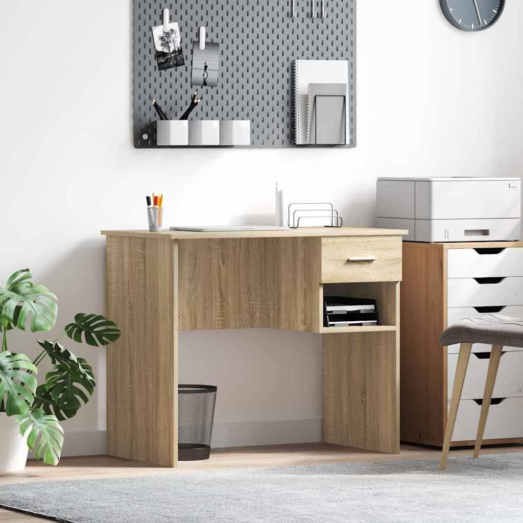 "2026 Promotion" Schreibtisch Sonoma-Eiche 90x49x75 cm Holzwerkstoff - Schreibtische CC32471