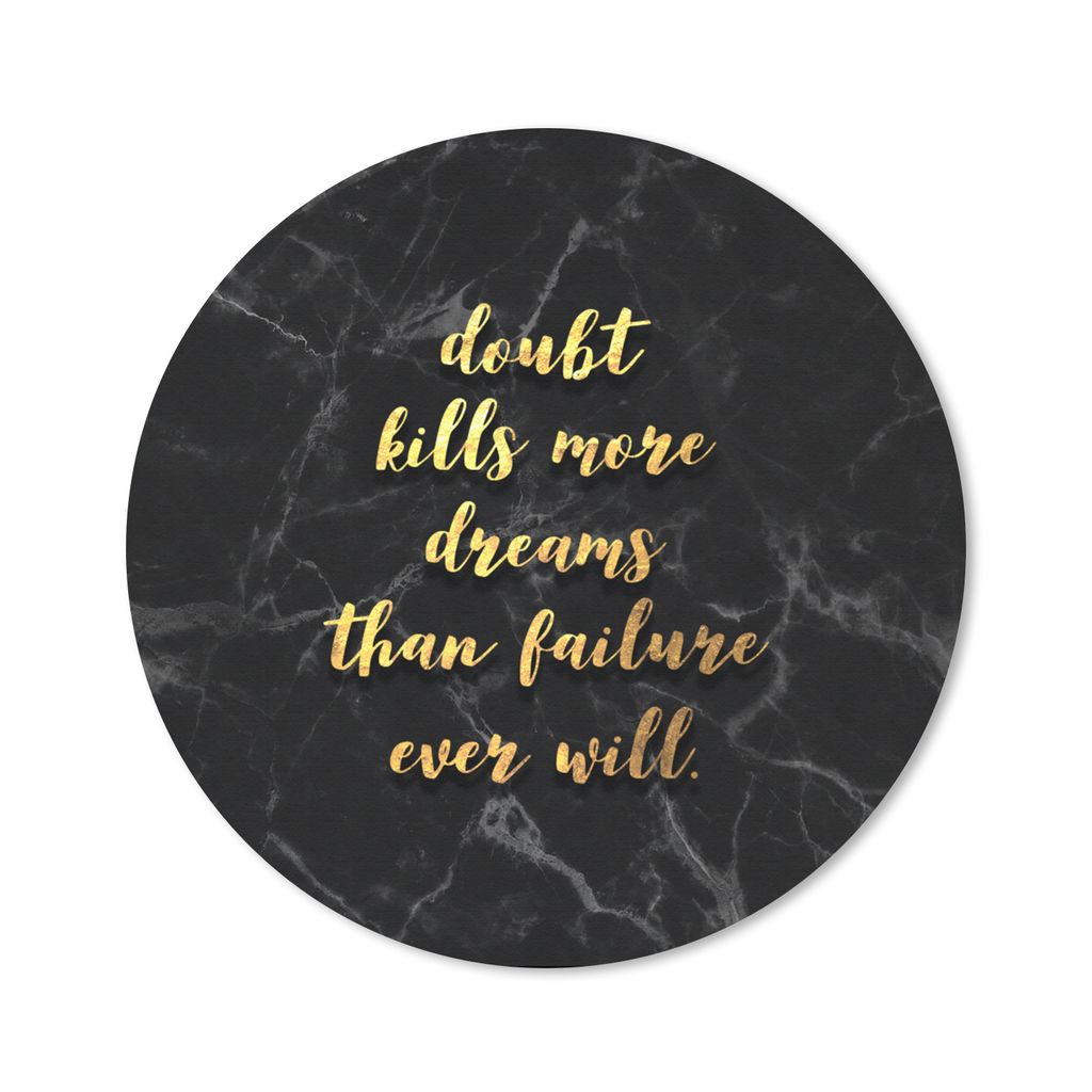 MuchoWow Mauspad Mousepad Zitate - Träume - Gold - Marmor 30x30 cm - Mousepads - Maus Mat - Pad - Mausunterlage - Tischunterlage - Schreibtischm...