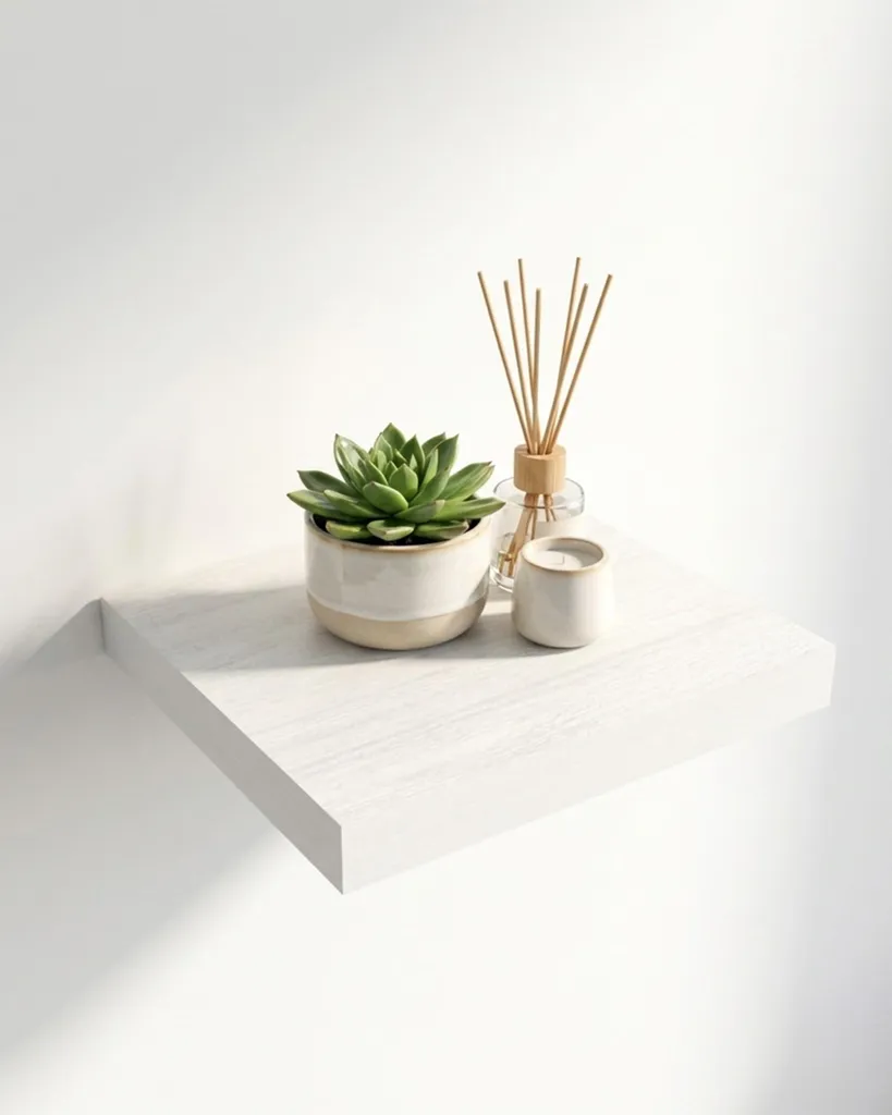 Étagère murale gain de place blanche 25 cm - Fini les bureaux encombrés