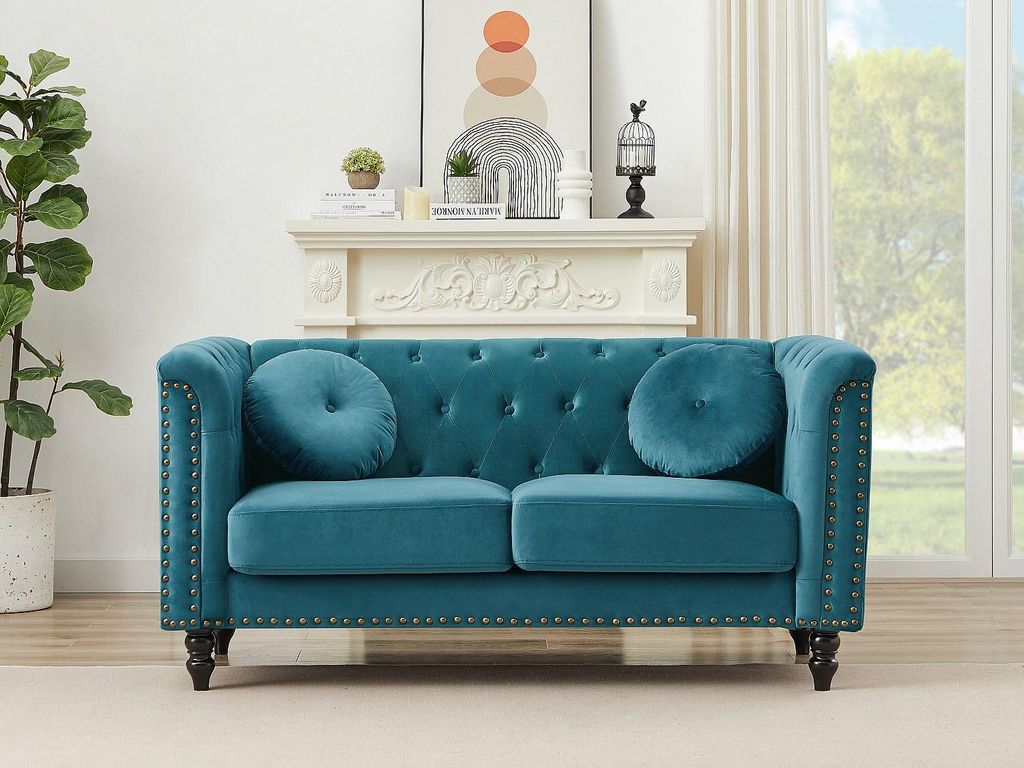 TURNER 2-Sitzer-Sofa aus Velours - Farbe marine