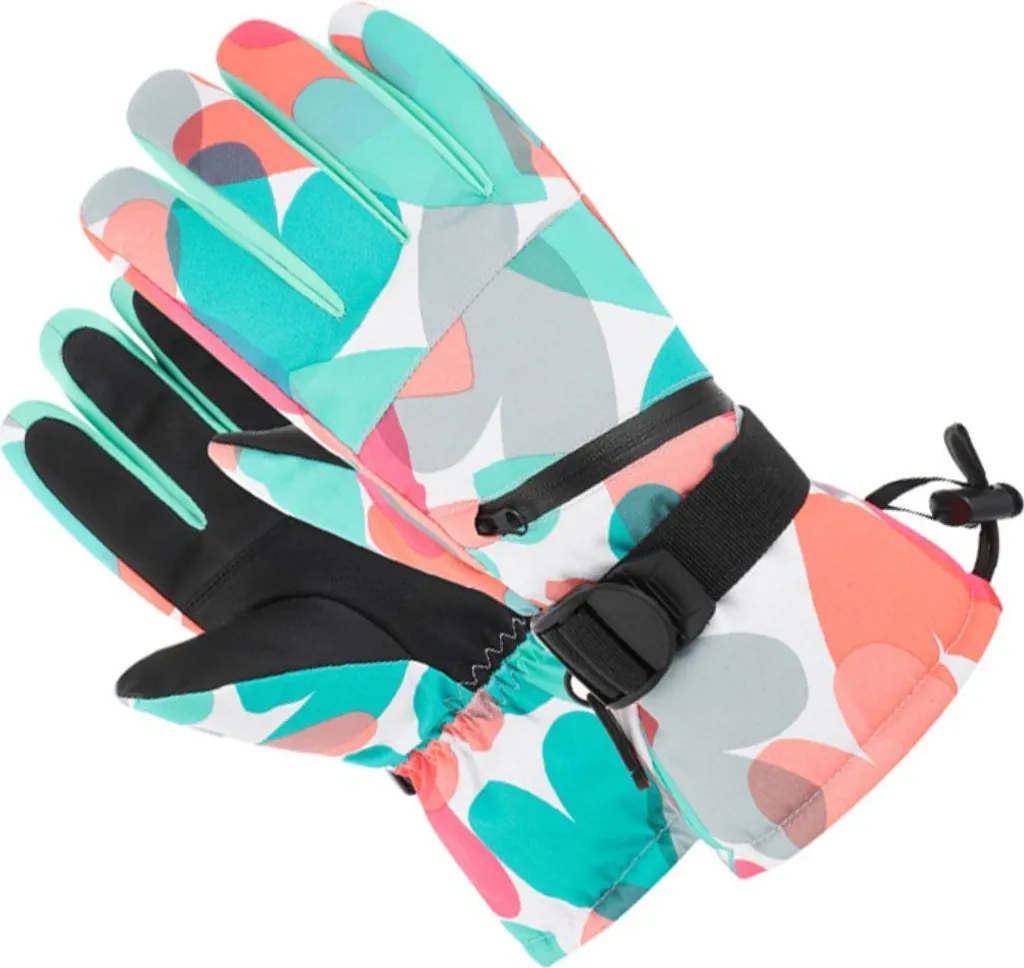 Guanti da donna per il freddo, da uomo, invernali, con cerniera, touchscreen, antivento, caldi, per snowboard, ciclismo, sport, in peluche, guanti da sci, guanti per bambini (nero, XL