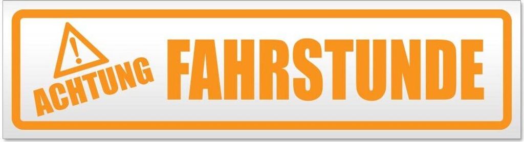 Kiwistar Achtung Fahrstunde Magnetschild Schild magnetisch - 20cm Orange - Magnetfolie für Auto PKW Kfz