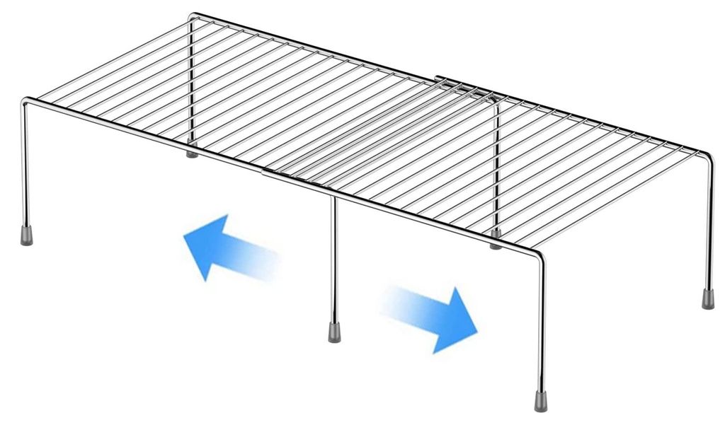Ausziehbarer Regalorganizer für Küchenschränke, robust, verstellbar, aus Metalldraht, Gewürzregal, Aufbewahrungsregal für Schränke, Speisekam...