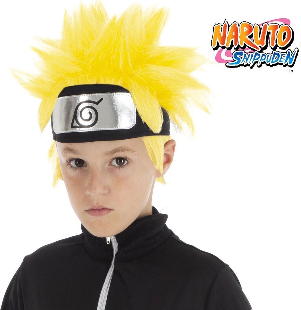 Naruto Shippuden Perücke gelb Kostüm-Zubehör für Kinder Manga-Perücke Kinder-Perücke für Jungen Fasching Karneval Mottoparty Kinderfasching Kindergeburtstag