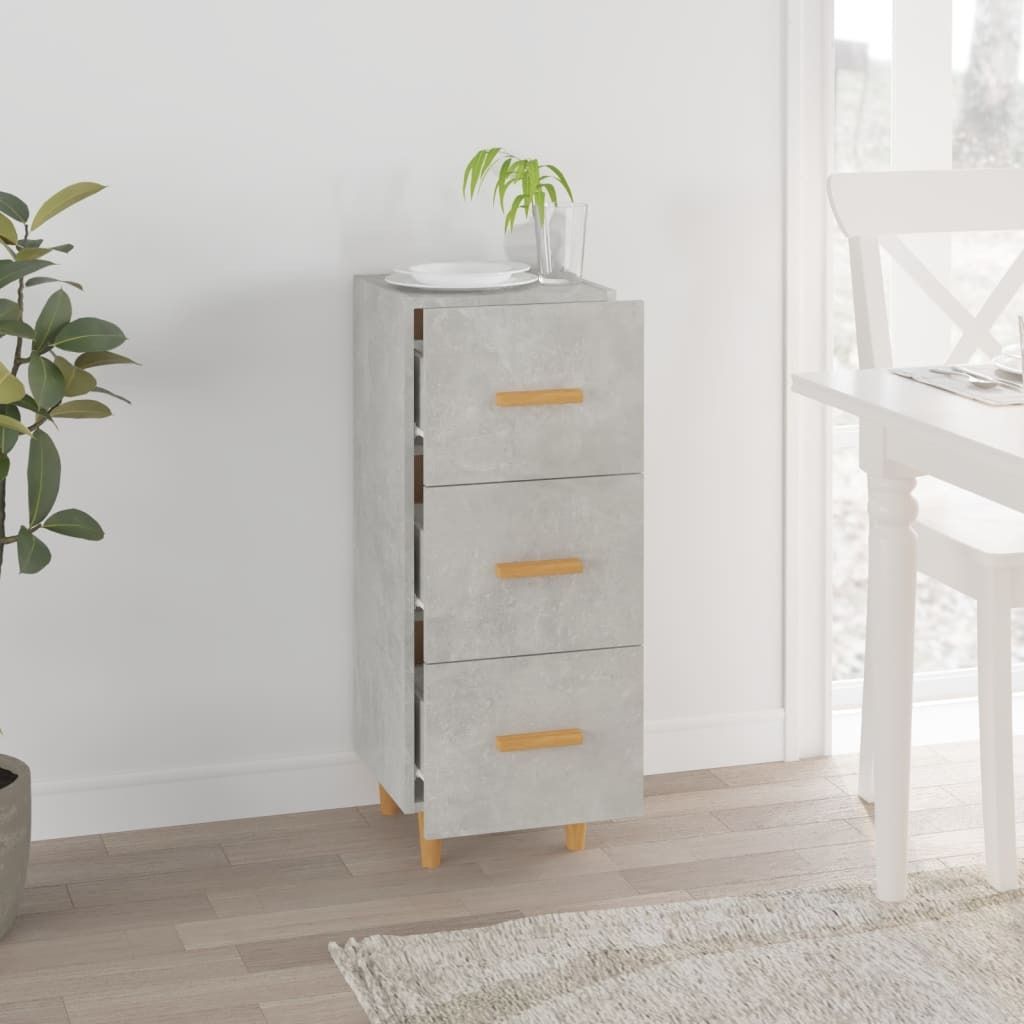 vidaXL Sideboard Betongrau 34,5x34x90 cm Holzwerkstoff