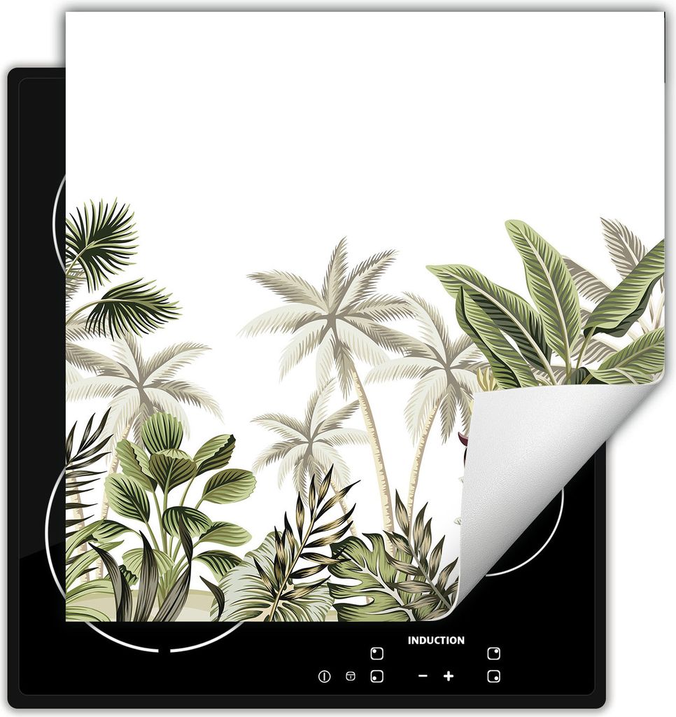 DarHaus Herdabdeckplatte 50x52 cm Anti Rutsch Matte Aufrollbar, grüner - Wald