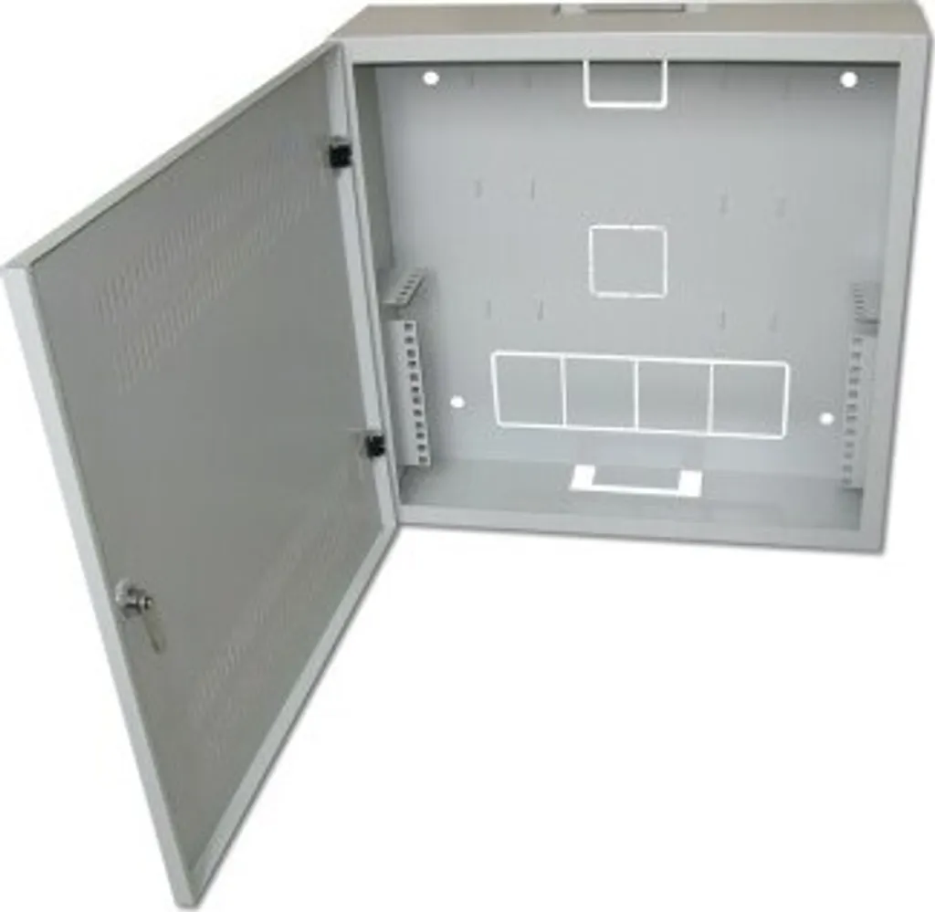 Baie de Brassage Murale Verticale 6U SOHO Grise avec Porte Aérée 540x170
