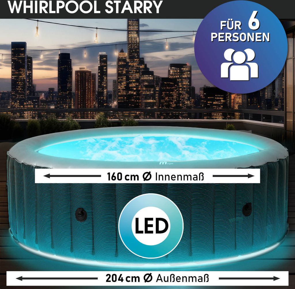 BRAST Whirlpool aufblasbar MSpa Starry mit LED-Beleuchtung Produktbild 2