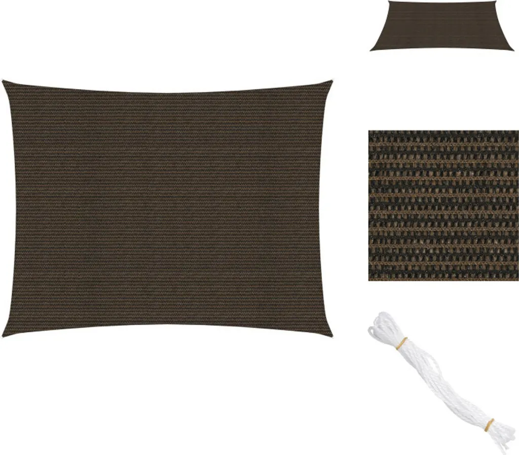 vidaXL Tenda da sole 160 g/m² Marrone 2,5x3,5 m HDPE - Ombrelloni e tende da sole