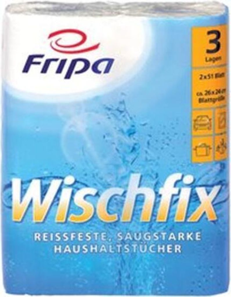 Fripa Küchenrolle Wischfix 3-lagig hochweiß Tissue 2 Rollen Produktbild 