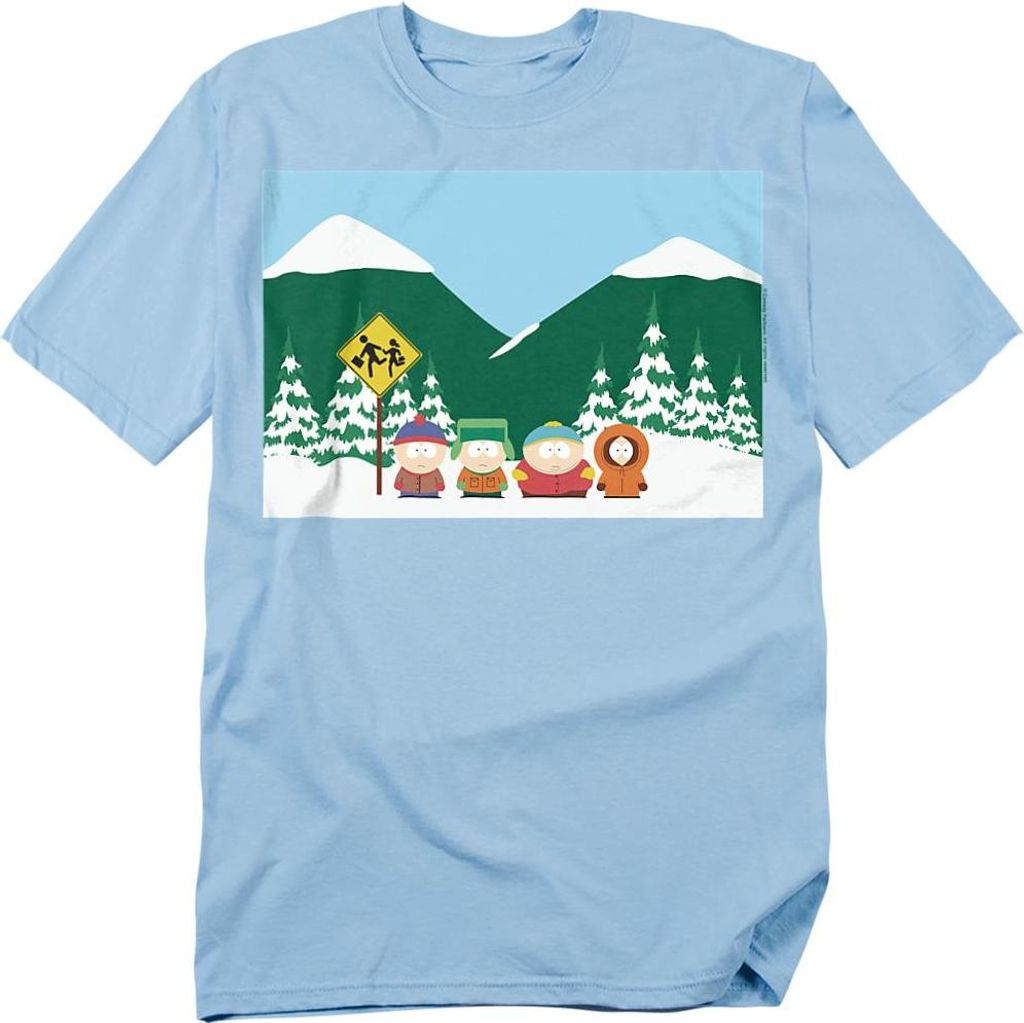 South Park - "Bus Stop" T-Shirt für Herren/Damen Uni TV20709 (3XL) (Hellblau)