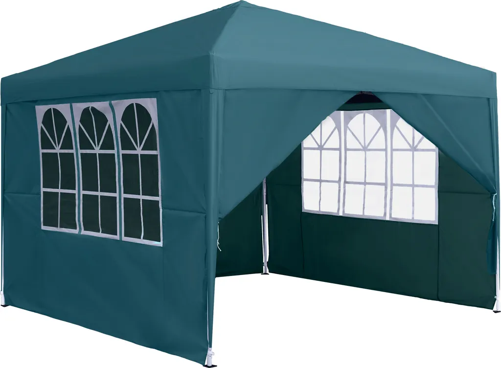 Gazebo 3x3m Pieghevole Impermeabile Verde con Pareti - Offerta Sessamen-LP