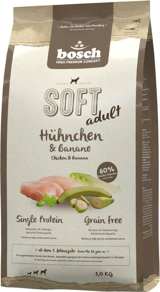 bosch Tiernahrung SOFT Adult Hühnchen & Banane, Adult, jede Rasse, Banane, Huhn, 1 kg