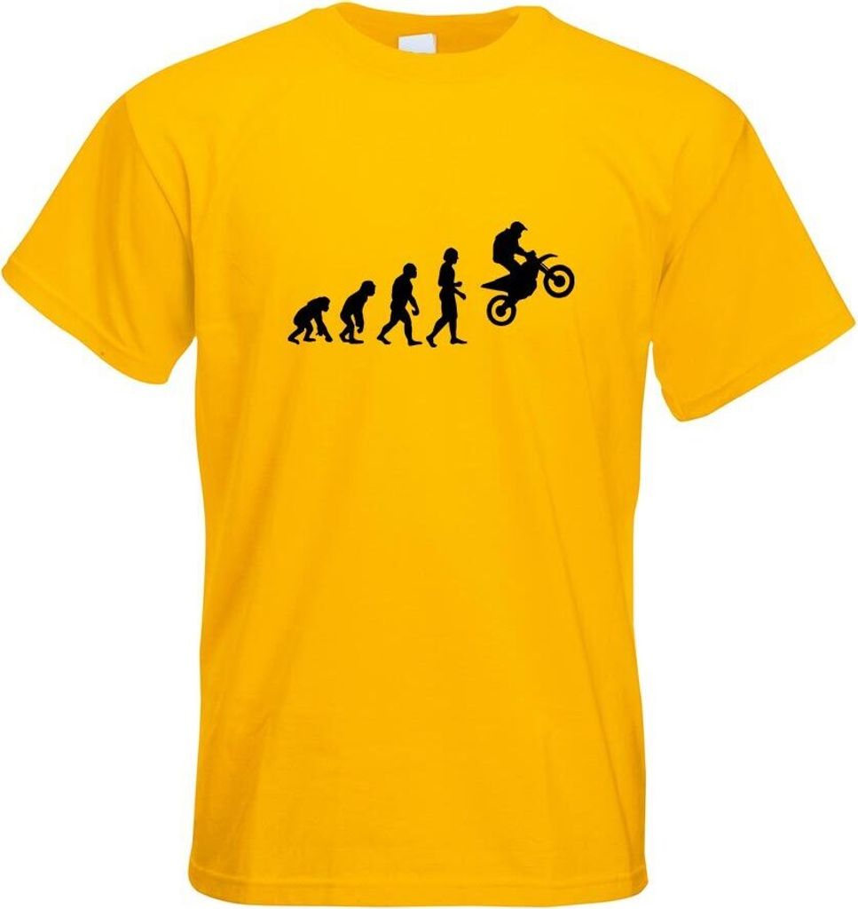 Kiwistar - T-Shirt - gelb - Evolution Motocross Motorrad Herren Funshirt Bedruckt Design Sprüche Spruch Motive - mit Motiv Bedruckt - Funshirt Des...