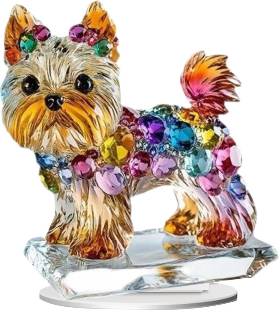 Acryl-Hundeschild, 2D, flache Welpen-Dekoration, Desktop-Hundeornament mit Sockel für Home Office, Tisch- und Schrankdekor