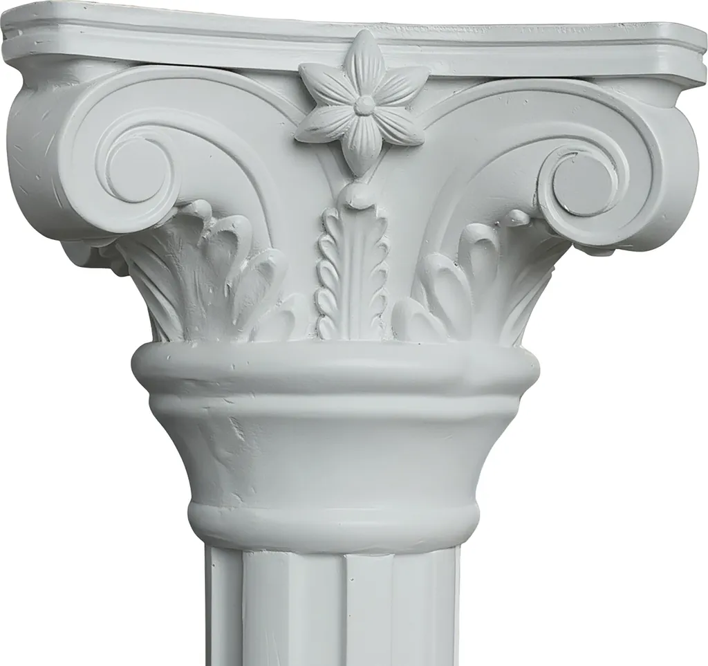 Colonne corinthienne 85 cm blanche - Piédestal robuste pour exposition
