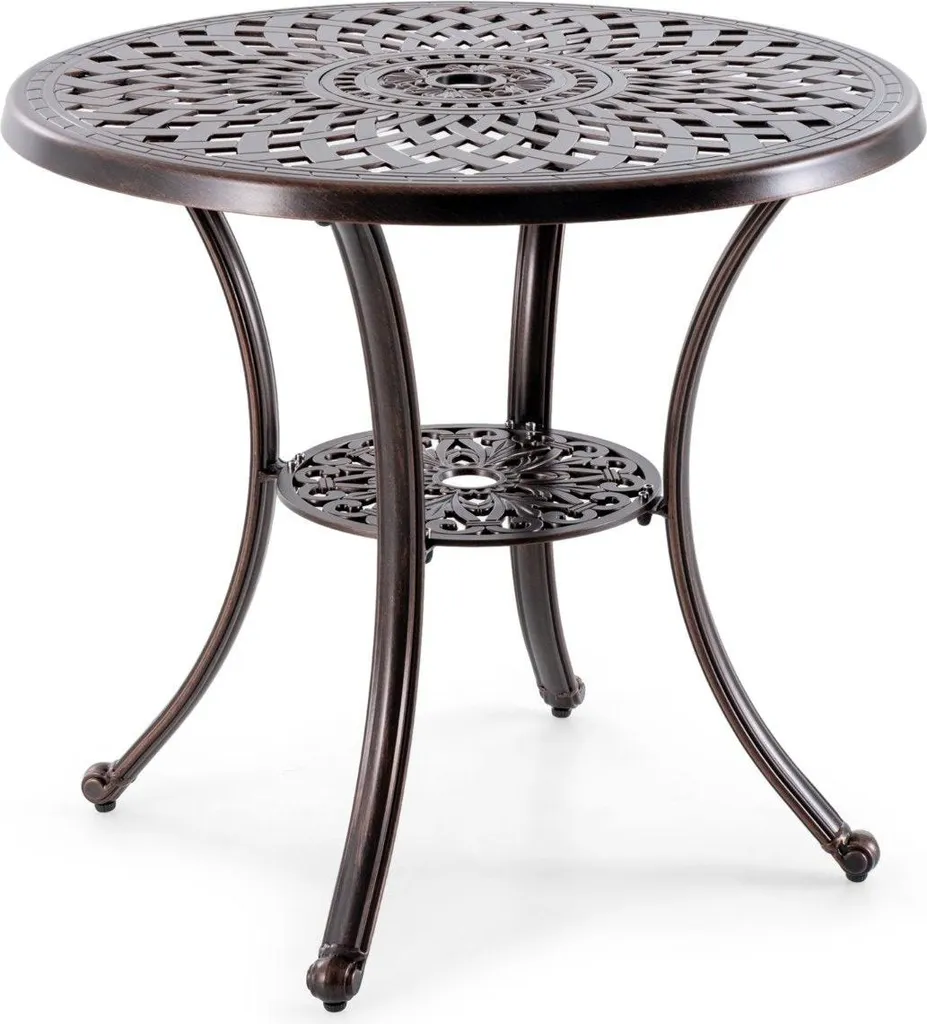 Table de terrasse pour repas d'été, aluminium robuste avec parasol - 2