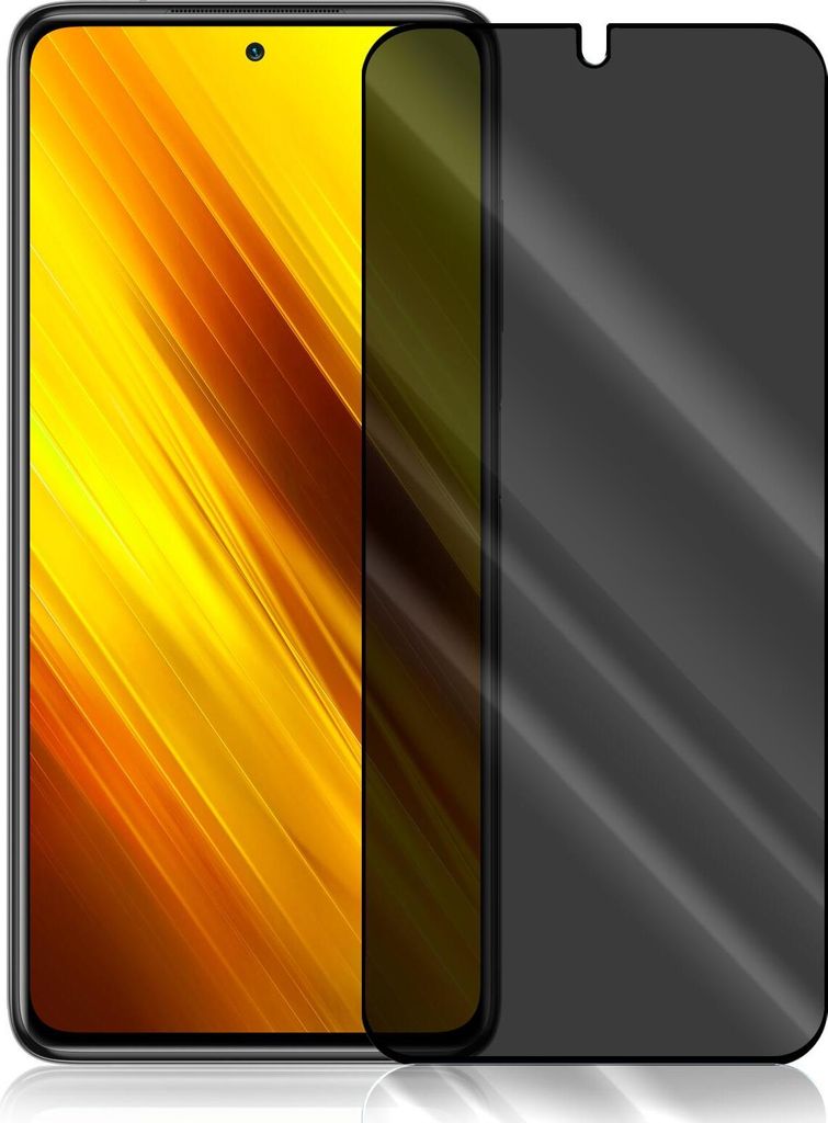 Anti Spy Panzer Folie für Xiaomi Poco X3 / X3 NFC Privacy Displayschutzfolie Sichtschutz Glasfolie Schutzglas