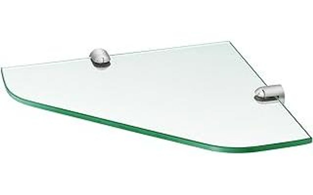 S'AFIELINA Glasregal Duschablage Glas Eckregal 6mm Hartglas Glasablage Dusche Glas Ablage für Badezimmer Dusche Ablage 23cm x 23cm (1 Stück)