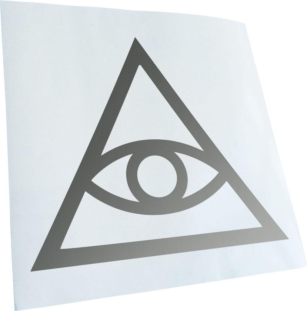 Kiwistar - Autoaufkleber - Auge der Vorsehung I - Silber - 50x43cm - Aufkleber für Auto, Laptop, Fahrrad, LKW, Motorrad Mehrfarbig JDM Decal Racing