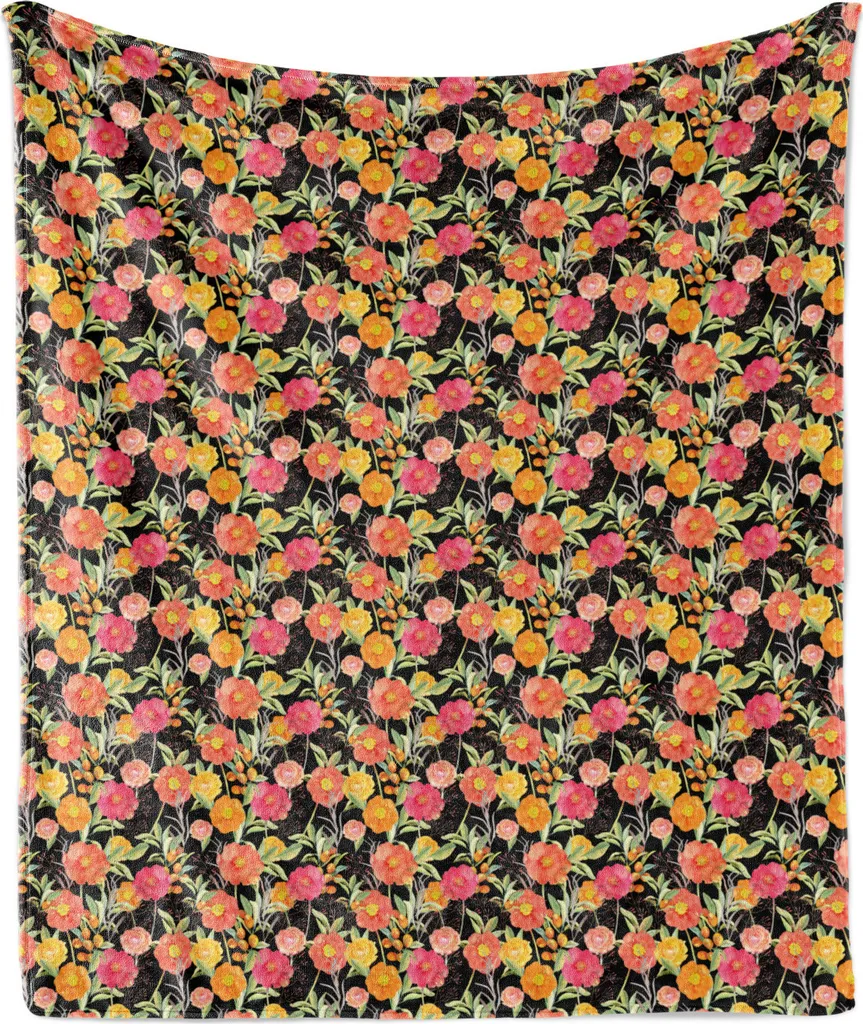Plaid Arredo Vintage Botanico ABAKUHAUS - Coperta Pile 125x175cm