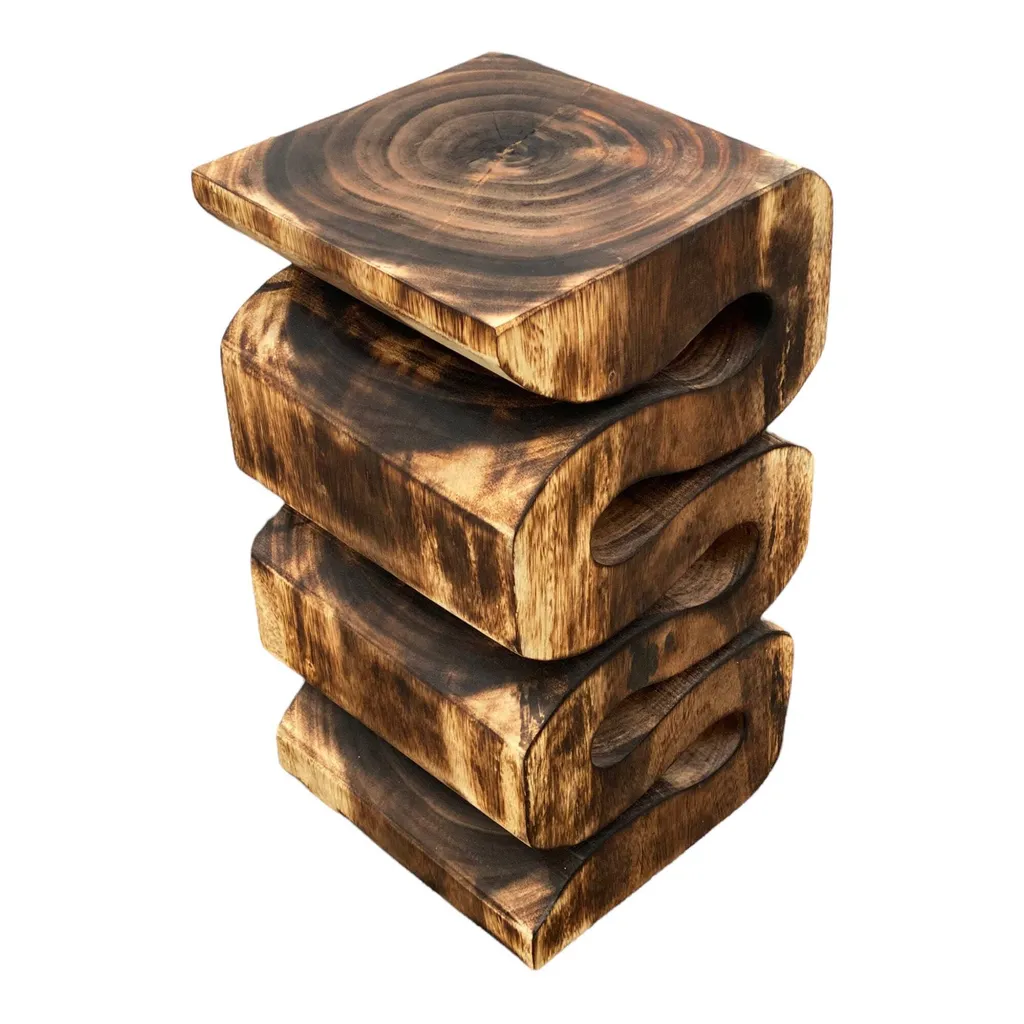 Tabouret bois massif stable et durable - Support plante suar robuste - 8
