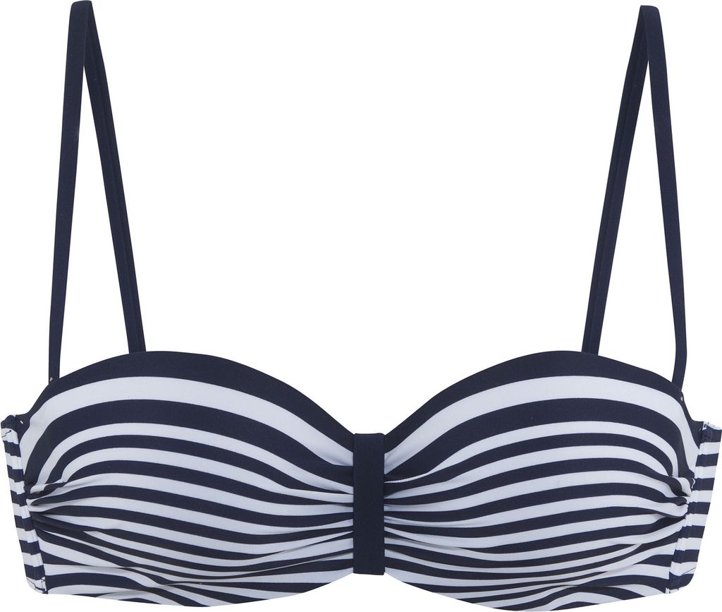 LASCANA Bügel-Bandeau-Bikini-Top marine-weiß Größe 38 Cup D