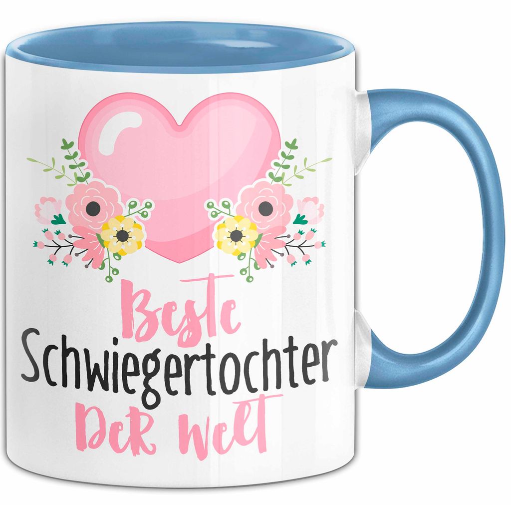 Schwiegertochter Tasse Geschenk Spruch Beste Schwiegertochter Der Welt Becher (Blau)