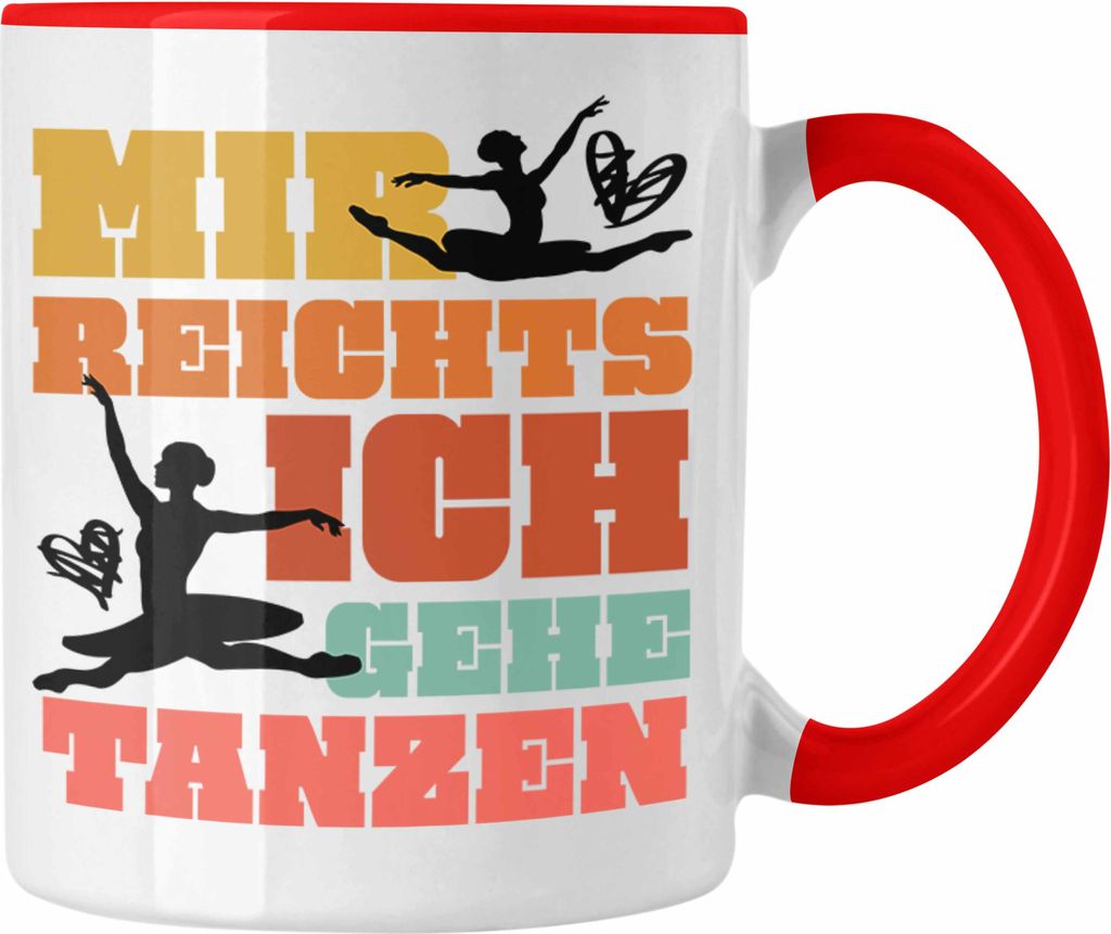 Trendation - Ballett Ballerina Tänzerin Tasse Mädchen Geschenk Frauen Tanzen Geschenkidee Kaffeetasse (Rot)