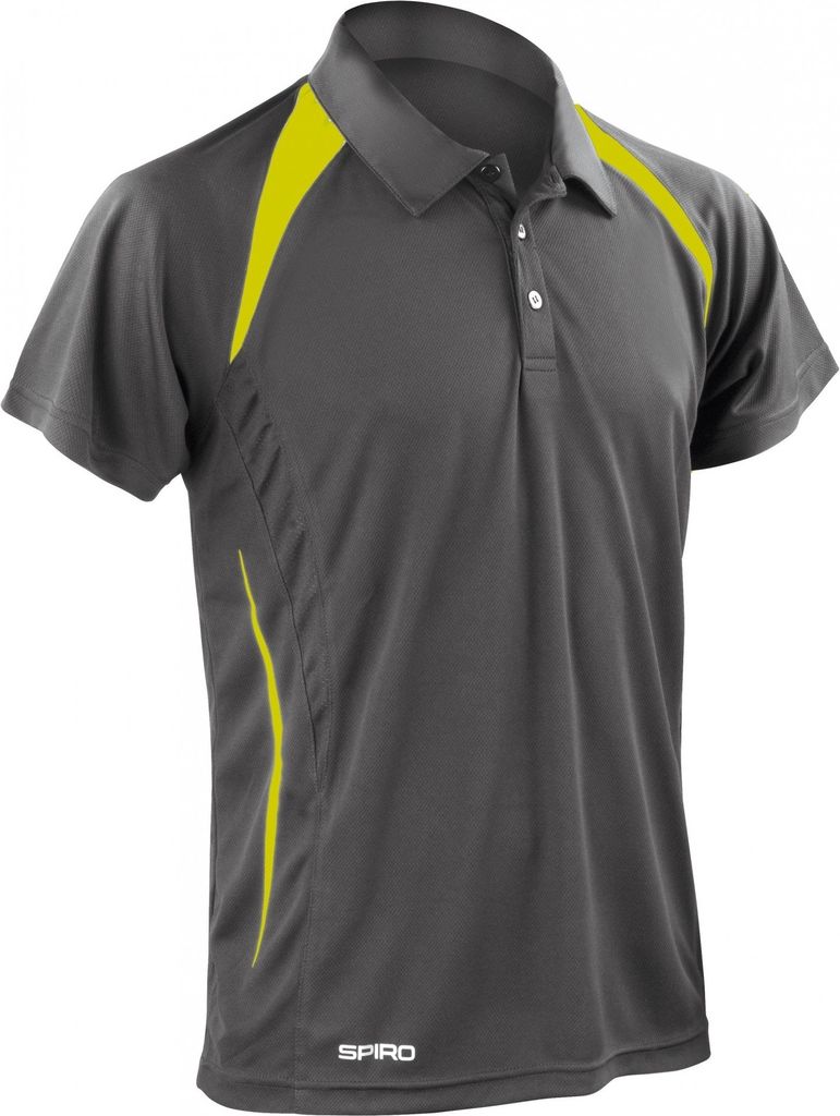 Spiro Herren Sport Polo-Shirt Team Spirit Performance RW1470 (2XLarge) (Grau/Grün)