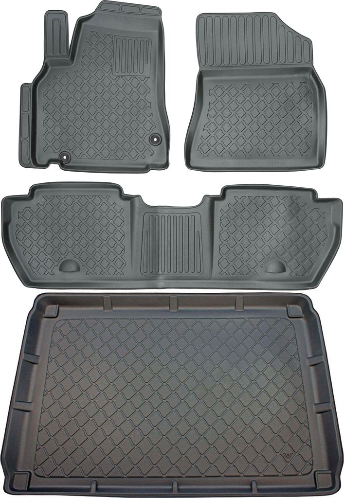 ARISTAR 192920G Kofferraumwanne + ARISTAR 602920 Fußmatten – Citroën Berlingo II Kombivan (2008–08.2018), Fahrerfußstütze – EINBAU