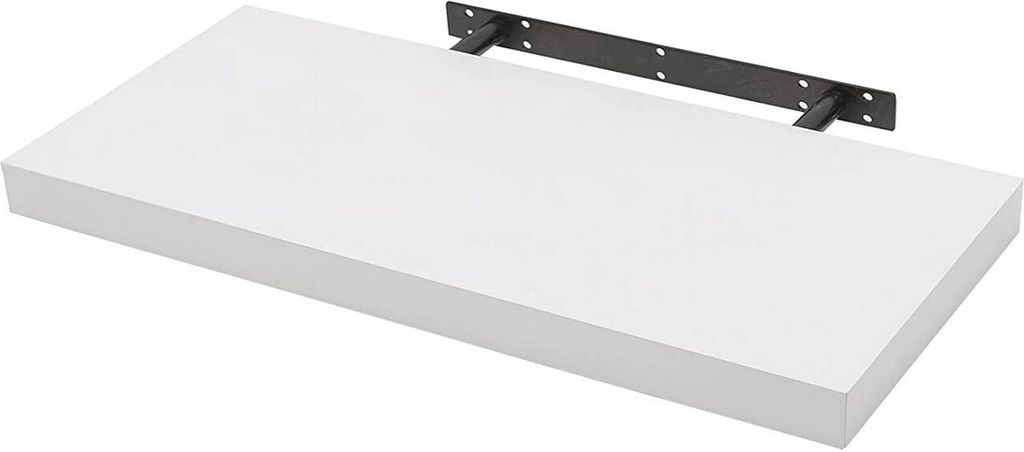 WOLTU Wandregal Wandboard Bücherregal Regal für Deko Wandablagen Holz Board MDF Hängeregal Weiß 30x23x3,8 cm