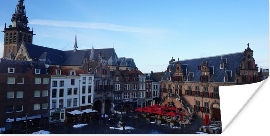 MuchoWow Poster Markt - Nijmegen - Niederlande 40x20 cm - Poster für die Wand - Poster Schlafzimmer