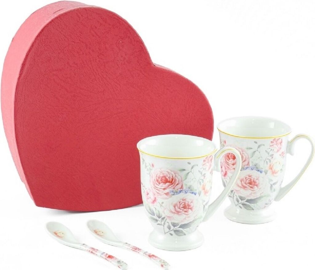 Home Elements Tasses avec cuillères 280 ml, Rose Image du produit 