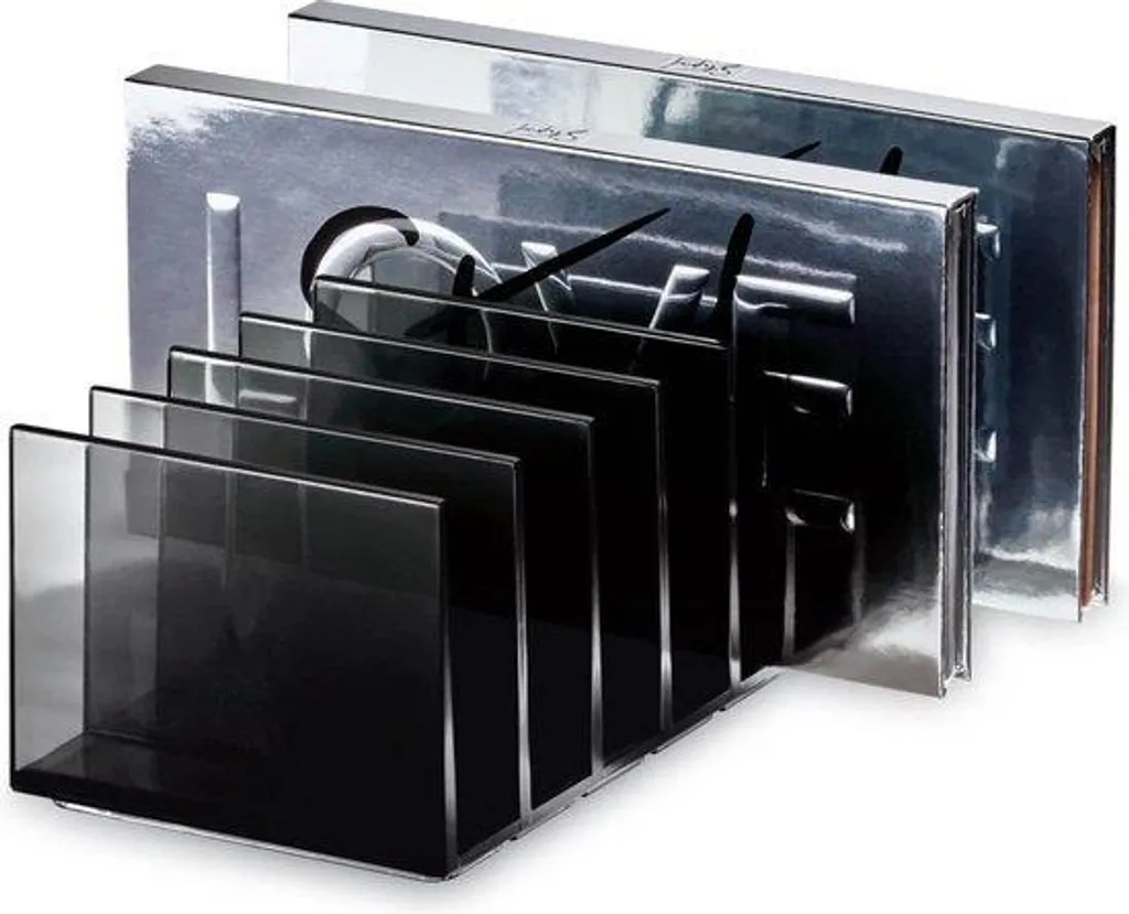 Rangement maquillage gris avec 7 sections, organiseur série Signature