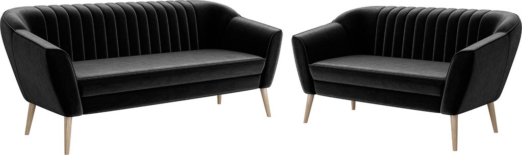 MEBLINI Mini Sofa Set 3-2 für Wohnzimmer - Mini Lounge für fünf Personen - Küchensofa - Sofa Klein - Sitzgarnitur - Polstergarnitur - Sofagarni...