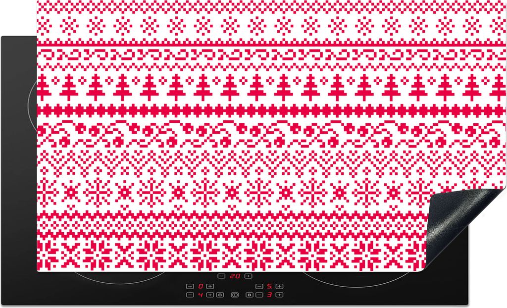 KitchenYeah Herdabdeckplatte Weihnachten - Muster - Baum , 91x52cm, Küche Deko, Glaskeramikfeld Herdabdeckung, Abdeckplatte fùr Kochfeld