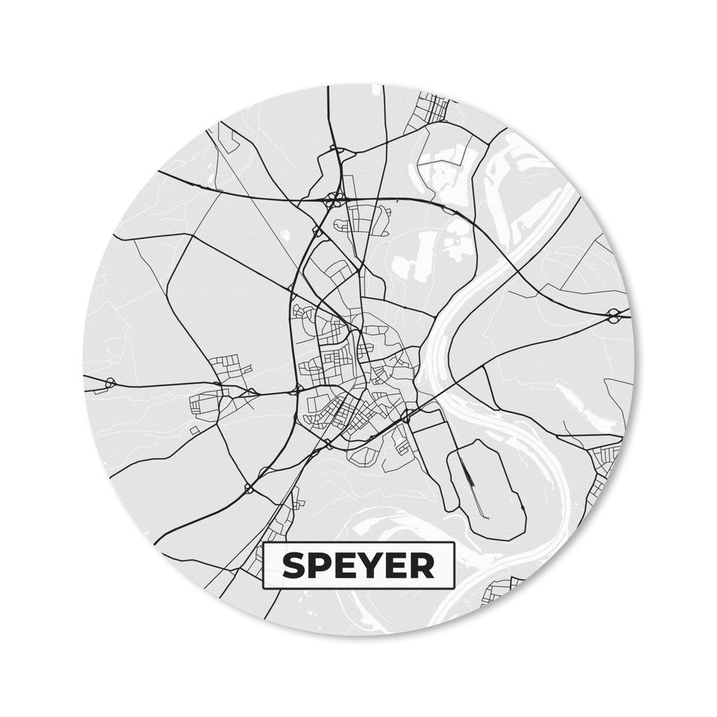 MuchoWow Mauspad Mousepad Speyer - Stadtplan - Deutschland - Karte 30x30 cm - Mousepads - Maus Mat - Pad - Mausunterlage - Tischunterlage - Schre...