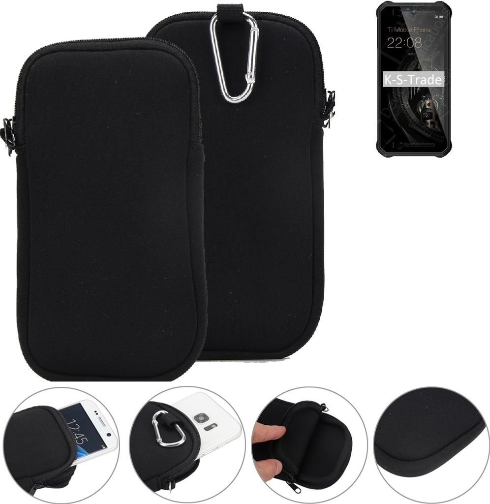 K-S-Trade Neopren-Hülle Handyhülle kompatibel mit Oukitel WP15 Schutzhülle Neoprenhülle Sleeve Schutz-Hülle Gürtel Tasche Case Holster