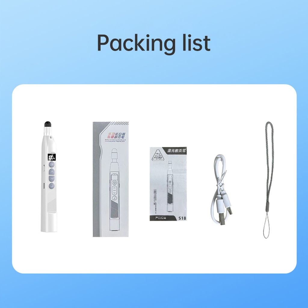 Kabelloser Laser-Praesentationspointer mit ausziehbarem Stylus-Stift fuer Touchscreen, RF2.4G-Fernbedienung, Clicker-Stift fuer PowerPoint PPT mit ...