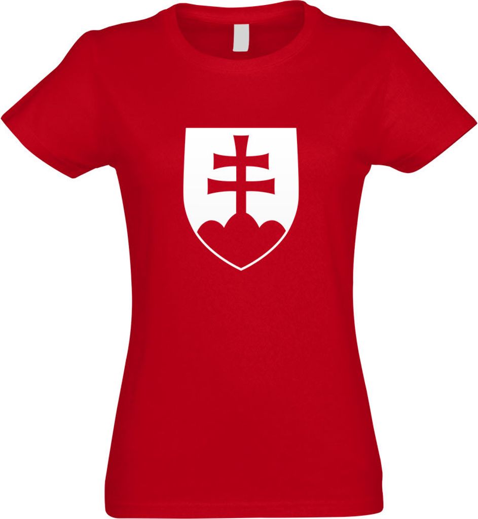 Kiwistar - T-Shirt tailliert - Damen - rot - Slowakei Wappen - mit Motiv Bedruckt - Funshirt Design - Sport - Freizeit - Damen - XXL