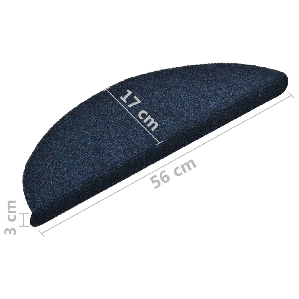 Tapis de marche antidérapant 56x17x3 cm bleu marine lot de 5 pièces pro - 8