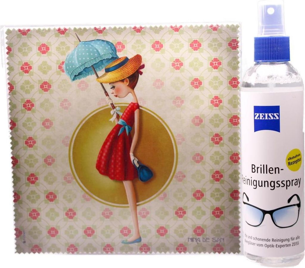 Mikrofasertuch "Dame mit Regenschirm" Größe 18,5*18,5 cm von La Kelnet