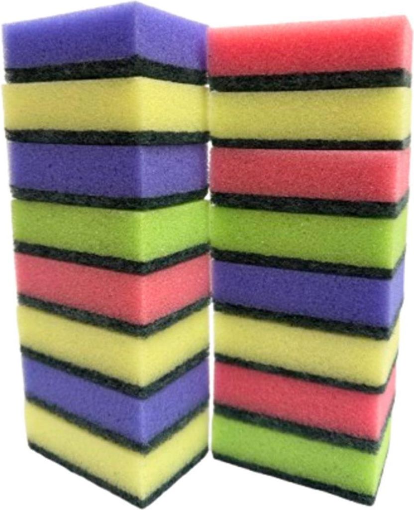 140er Set Küchenschwamm | Topfschwamm Bunt | Sito Putzschwamm - Scheuerschwamm | Topfreiniger 83x52x28mm | Spülschwamm | Reinigungsschwamm