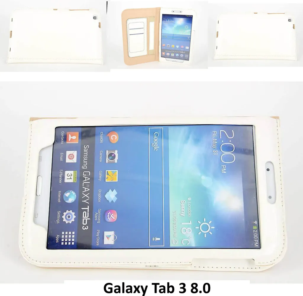 Samsung Book Cover Galaxy Tab 3 8.0 Bianca | Protezione Smart Sottile
