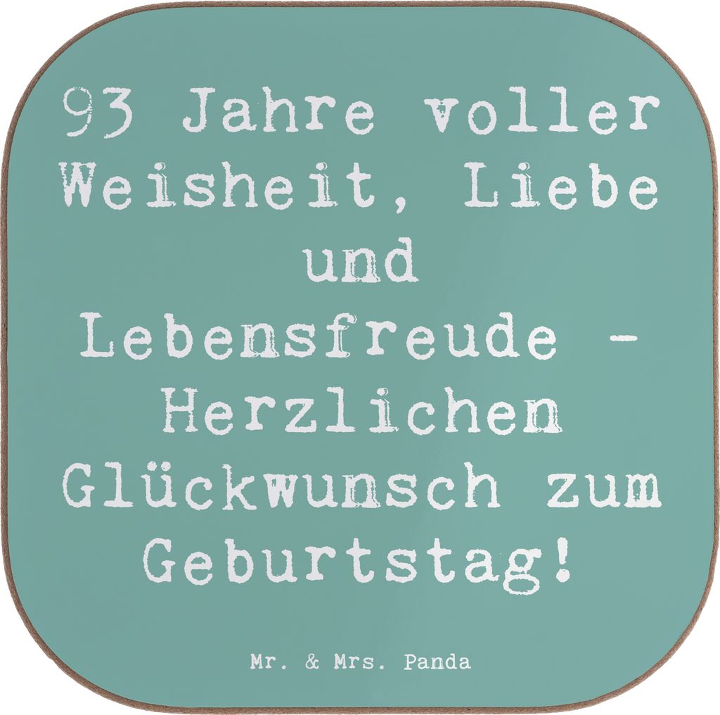 Mr. & Mrs. Panda Tassenuntersetzer Spruch 93. Geburtstag - Produktbild 