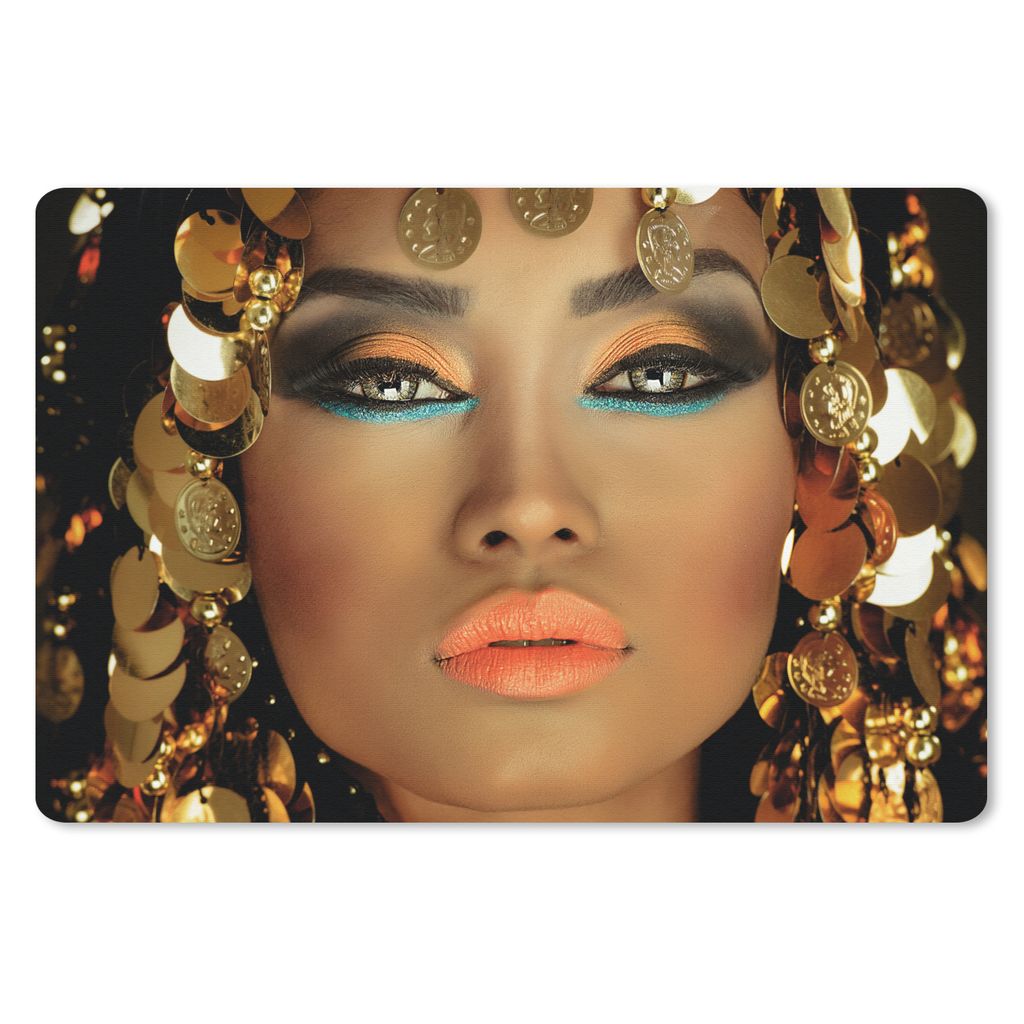 MuchoWow Mauspad Mousepad Frau - Kleopatra - Gold - Schmuck - Make-up - Luxus 27x18 cm - Mousepads - Maus Mat - Pad - Mausunterlage - Büroartike...