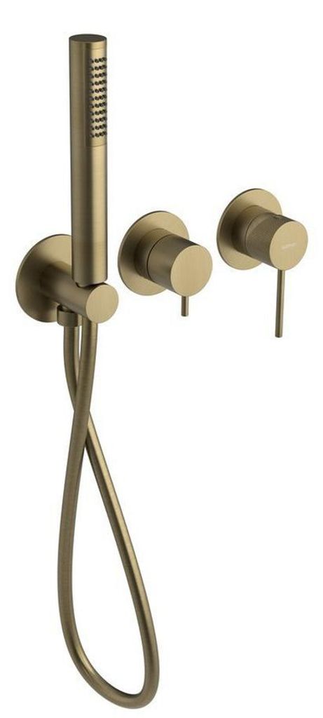 Sapho ULTRASAN Unterputz-Duscharmatur/Wannenarmatur mit Handbrause, 2 Wege, Gold matt