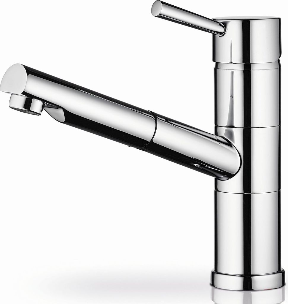 Küchenarmatur Ariata mit Geschirrbrause, Spültischarmatur verchromt