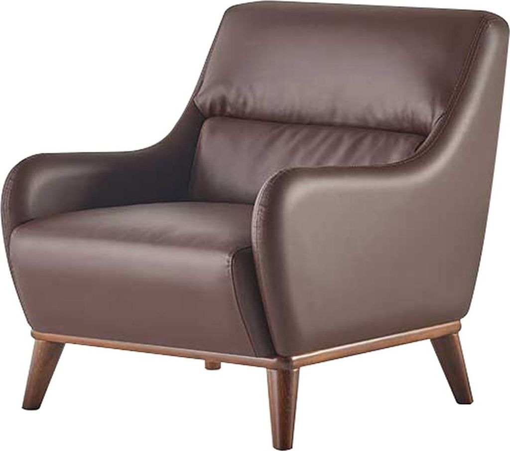 Sitzmöbel Sessel Braun Set Klassich 1-Sitzer Lehnsessel Leder Holz